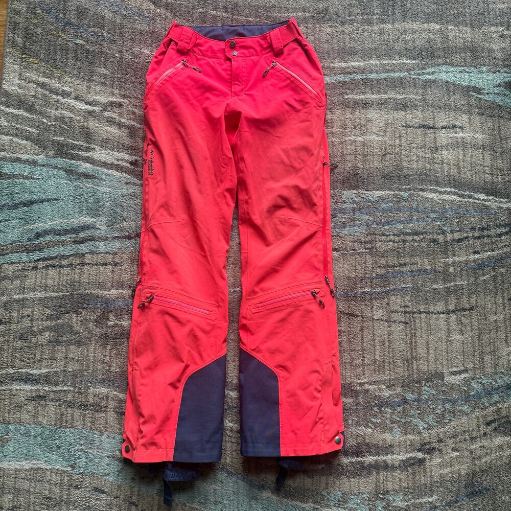 Women's Columbia Titanium Coral Pink Insulated Winter Snow Ski Pants Sz Small